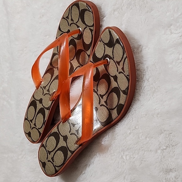 Coach Y2K Carin Orange Rubber/Jelly Kitten Heel Thong Size 6 - Picture 15 of 16